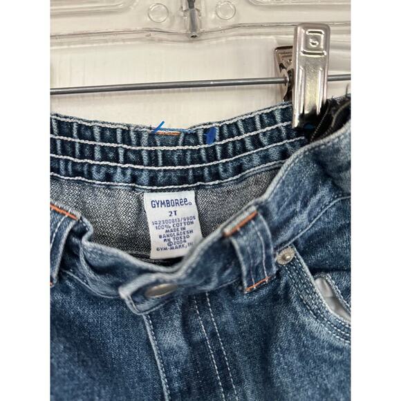 Vintage Gymboree Kids' Blue Jean Cargo Denim Jean Size 2T carpenter - Picture 3 of 5